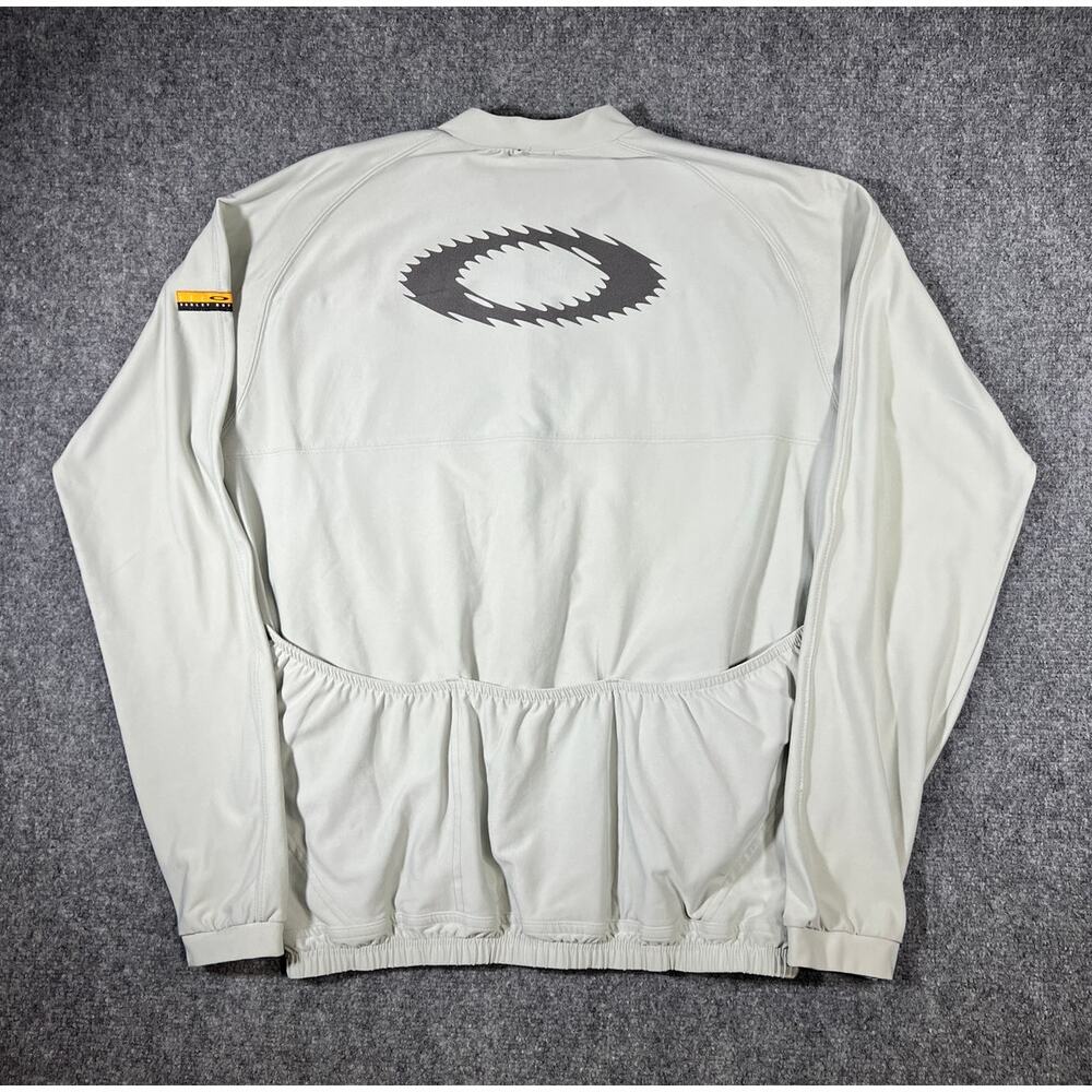 Vintage 90s Oakley Cycling Jersey Jacket Techwear Gray Large